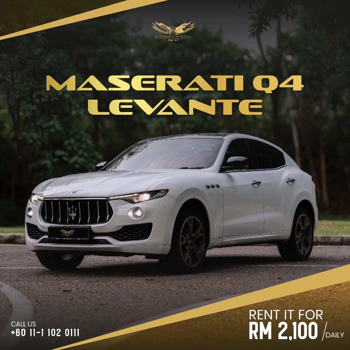 2022 Maserati Levante available for sports car hire in Kuala Lumpur